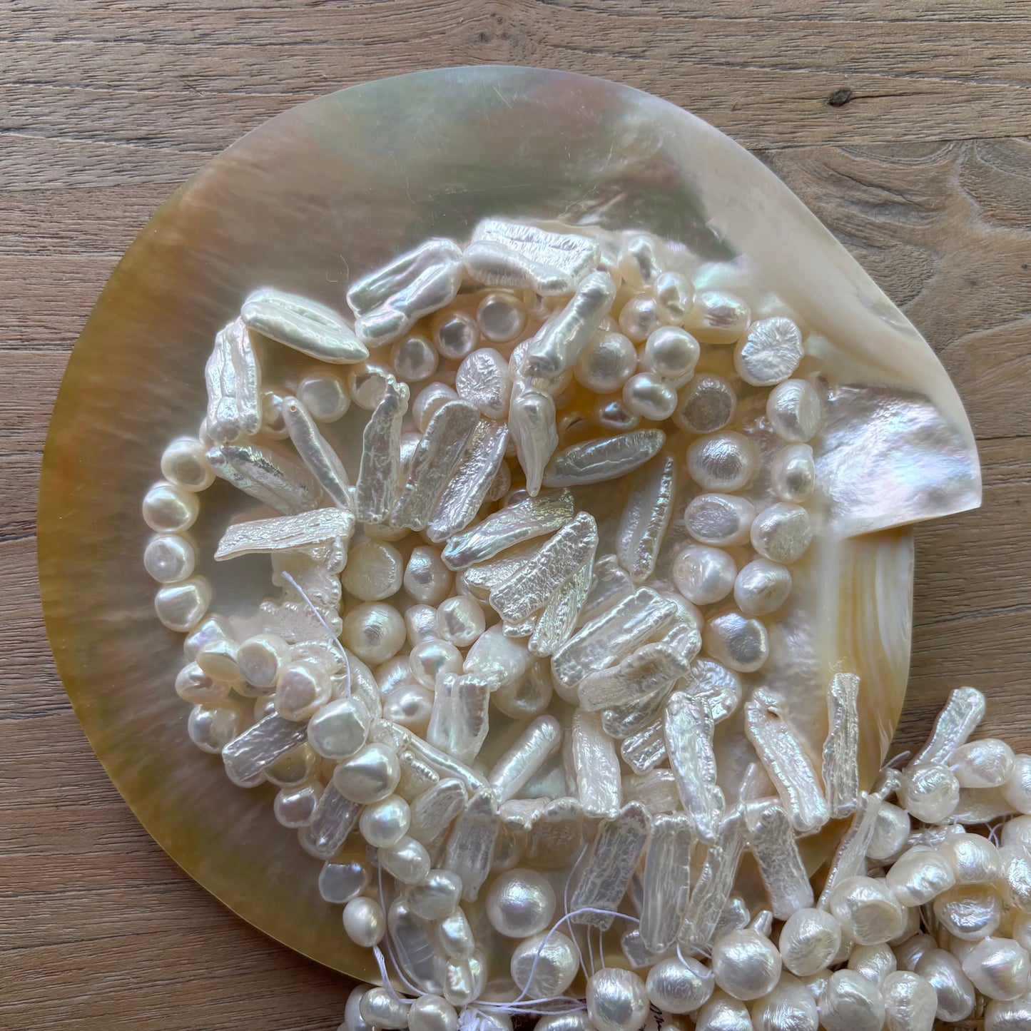 Premium Natural Freshwater Pearl Strand * Biwa Pearls LD 20/10