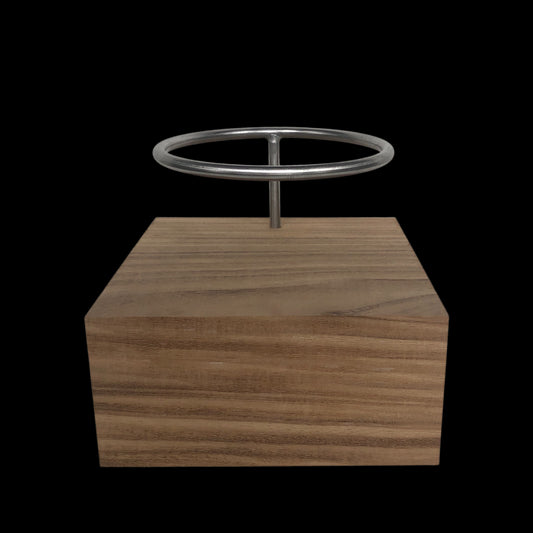 Houten voet met Inox ring voor kokedama