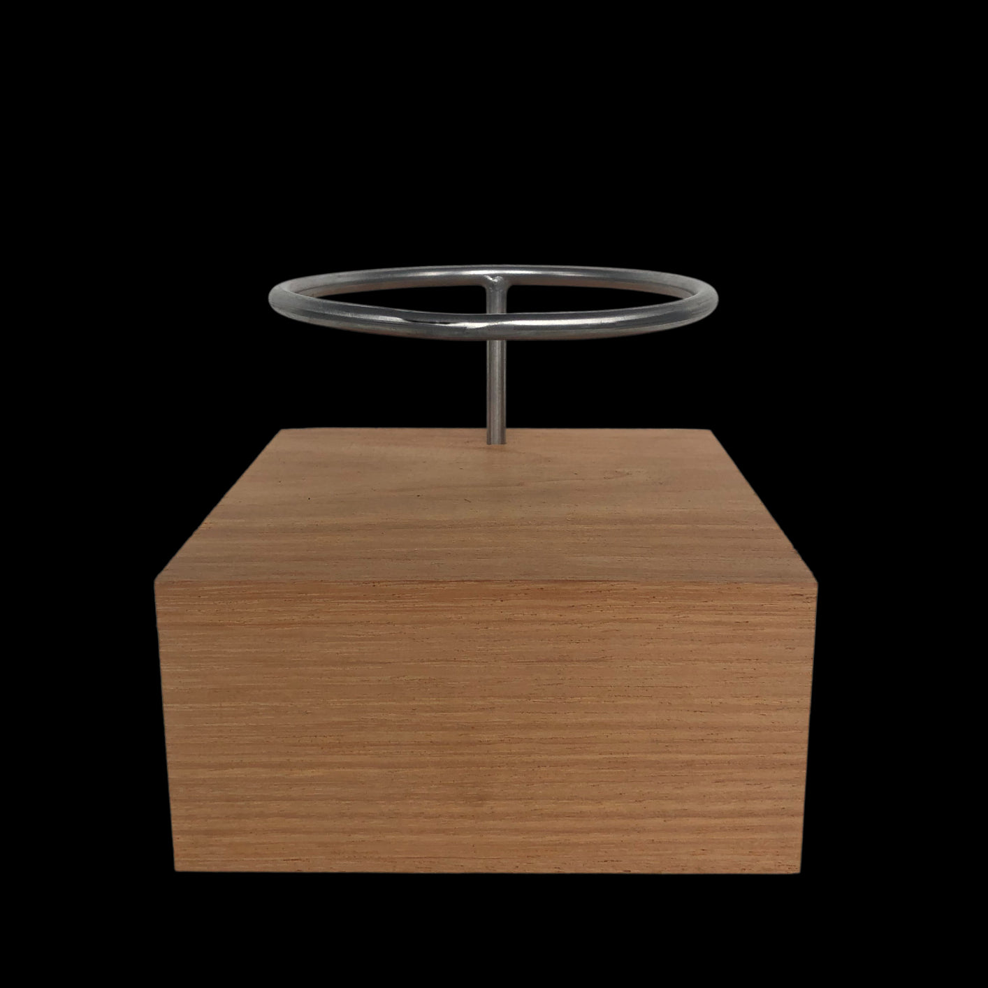 Houten voet met Inox ring voor kokedama
