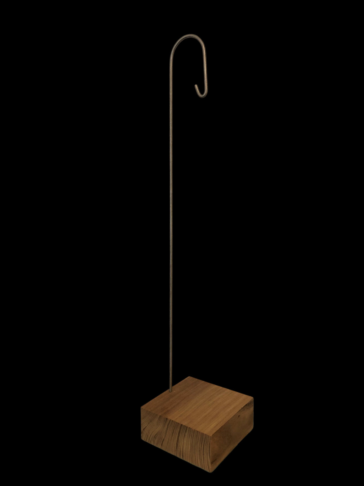 Houten Kokedama Houder avec Inox Haak