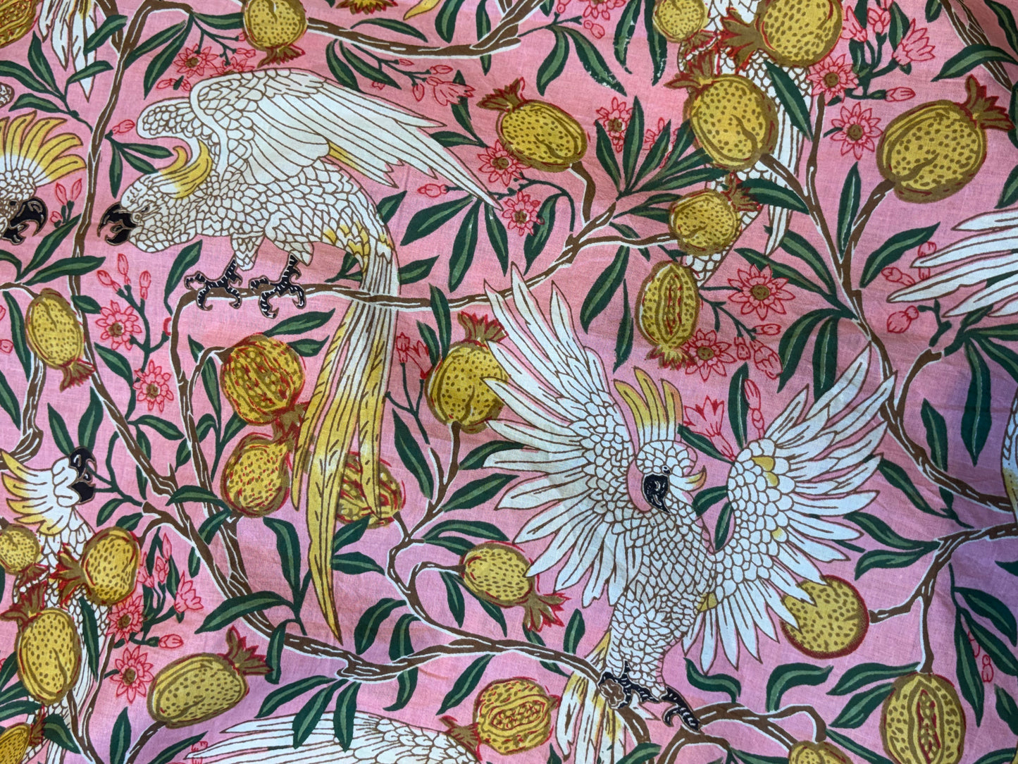 Pink Cranes Indian Cotton Sleeping Dress