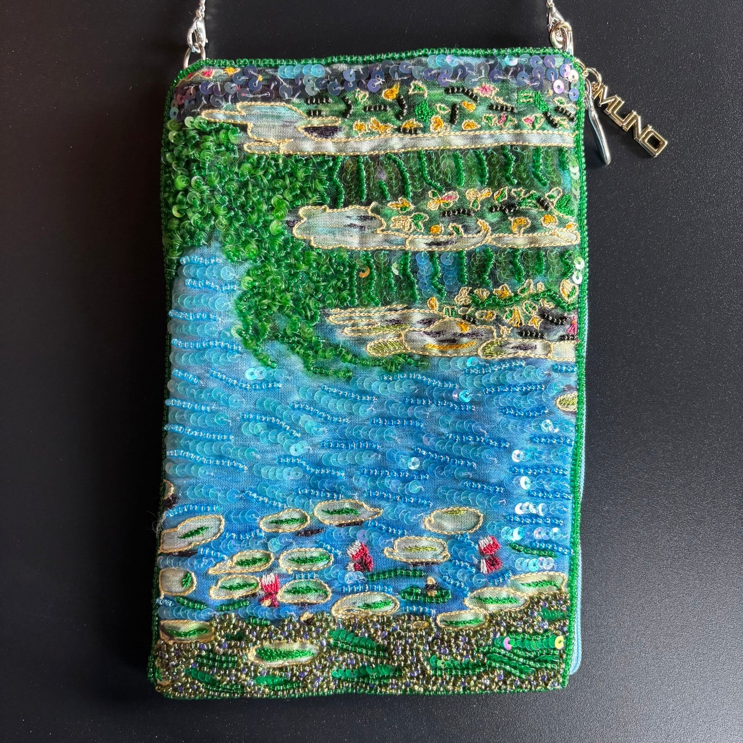 Water Lilies Beaded Silk Mini Bag