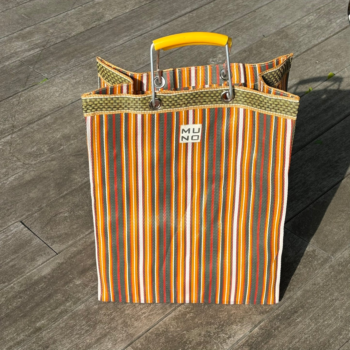 Recycled Nylon Striped Shopper – Sunset Stripe