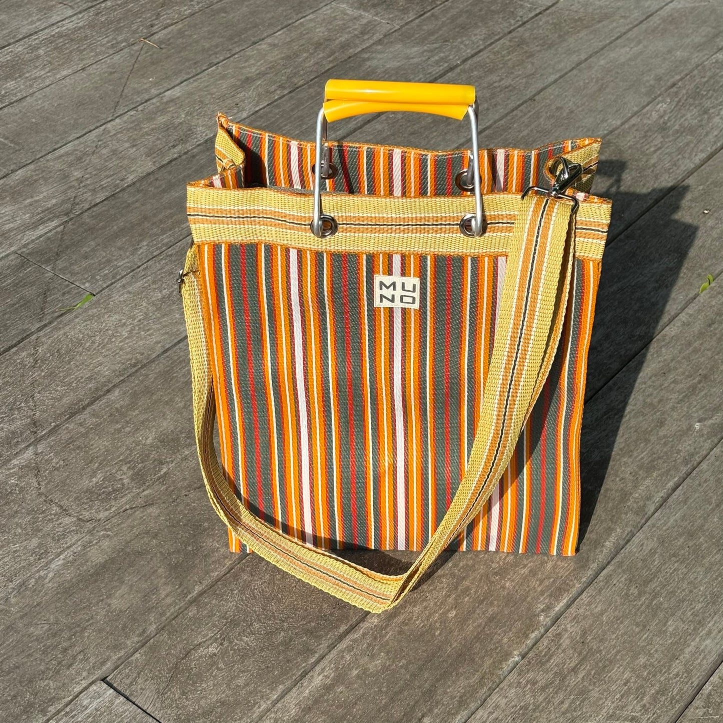 Recycled Nylon Tote Bag Sunset Stripe