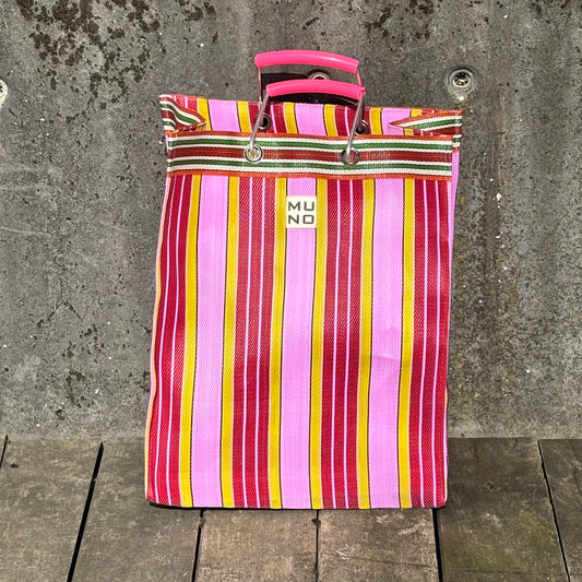 Recycled Nylon Striped Shopper – Berry Twist