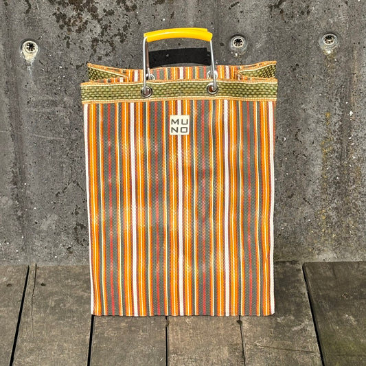 Recycled Nylon Striped Shopper – Sunset Stripe