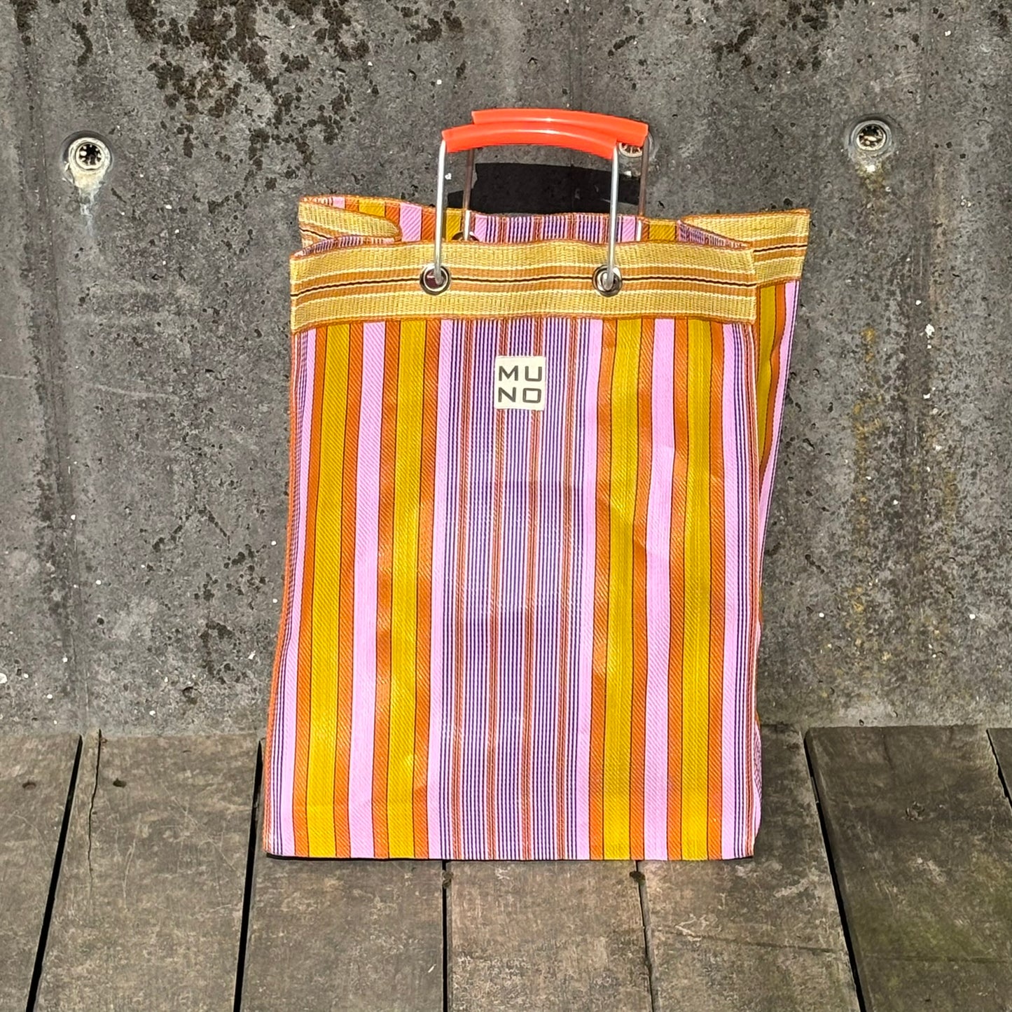 Recycled Nylon Striped Shopper – Citrus Candy