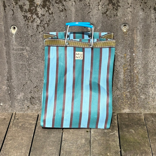 Recycled Nylon Striped Shopper – Ocean Breeze
