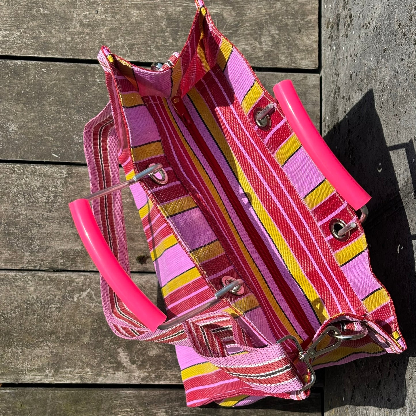 Recycled Nylon Tote Bag Berry Twist