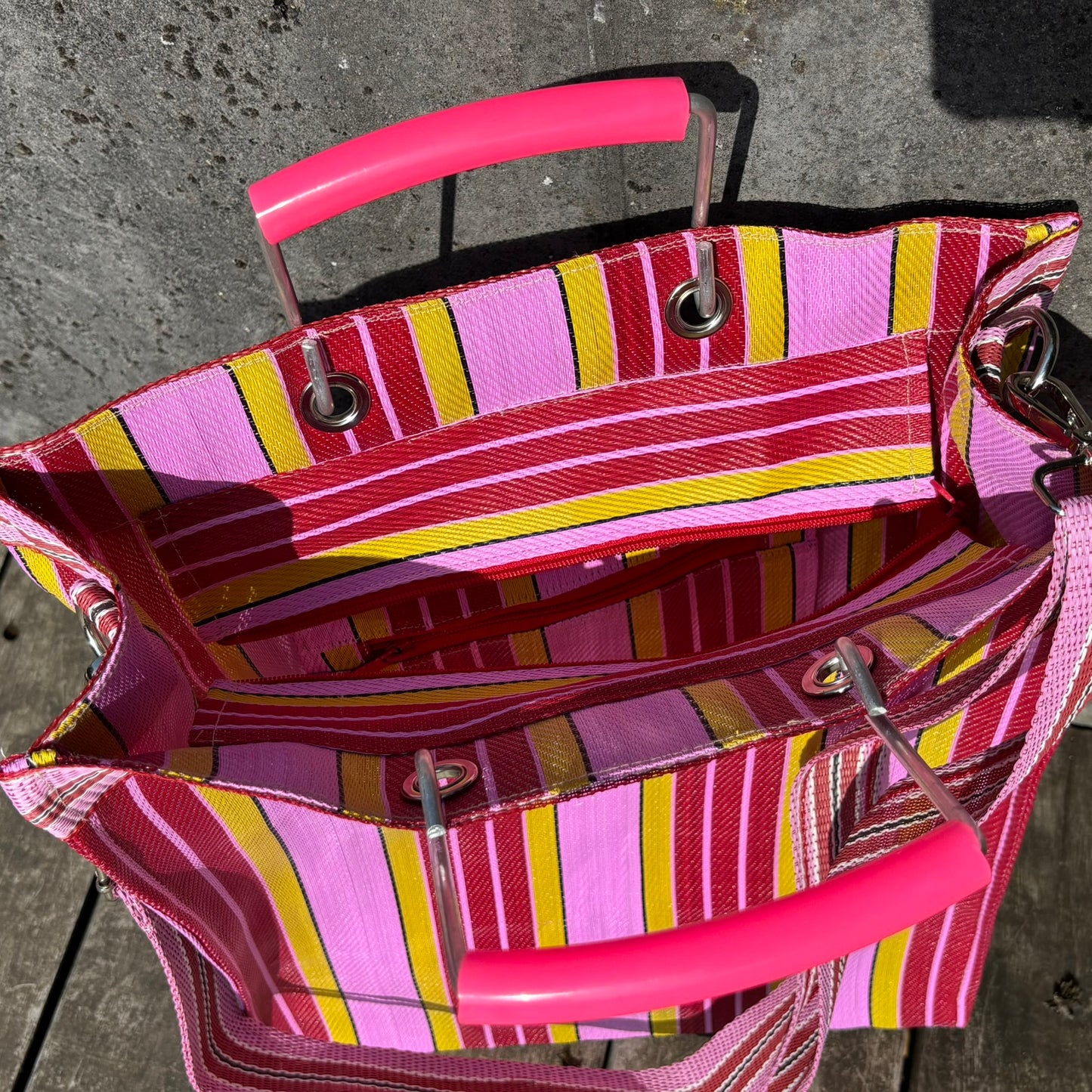 Recycled Nylon Tote Bag Berry Twist