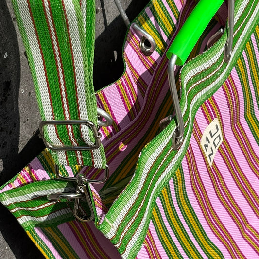 Recycled Nylon Tote Bag Lime Zest