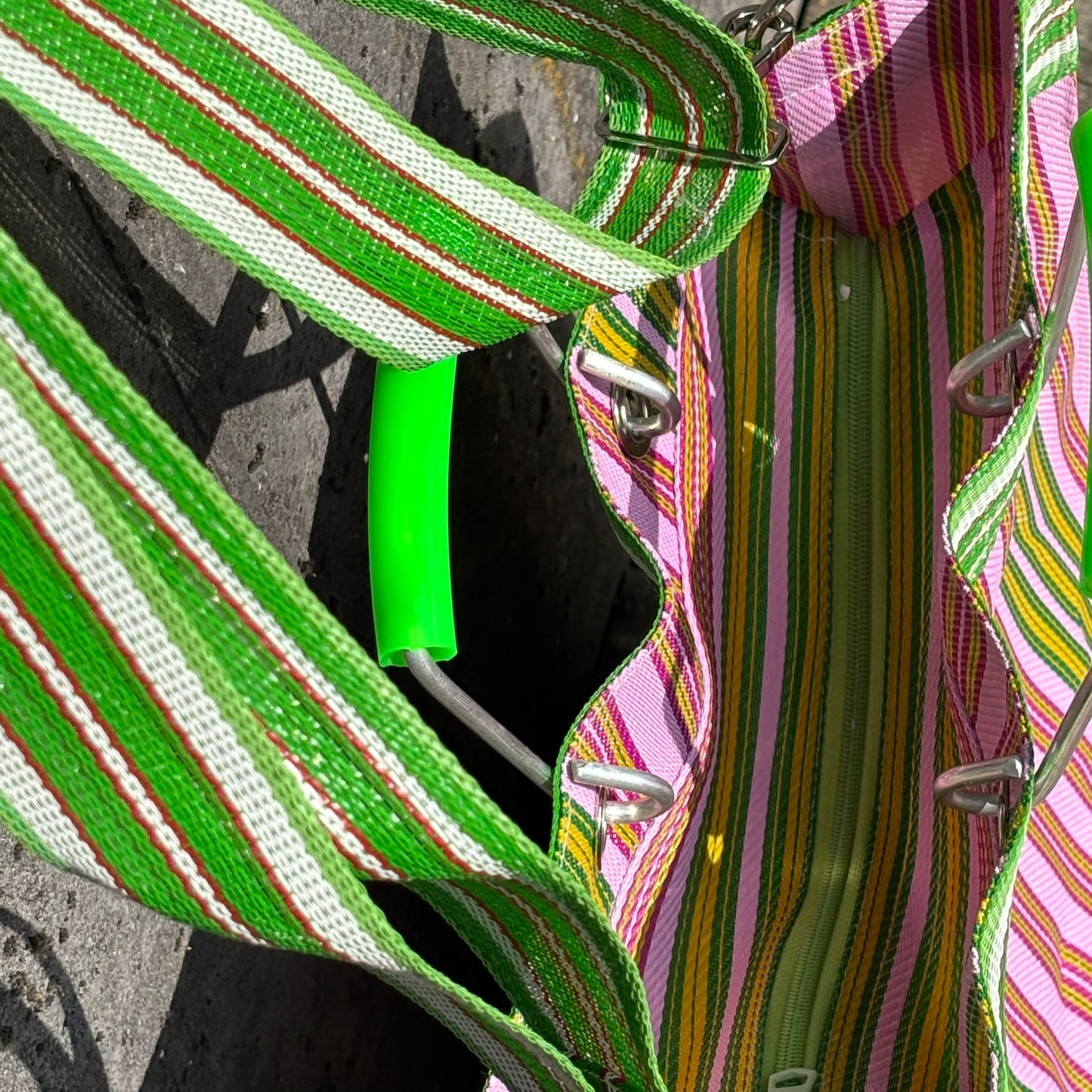 Recycled Nylon Tote Bag Lime Zest