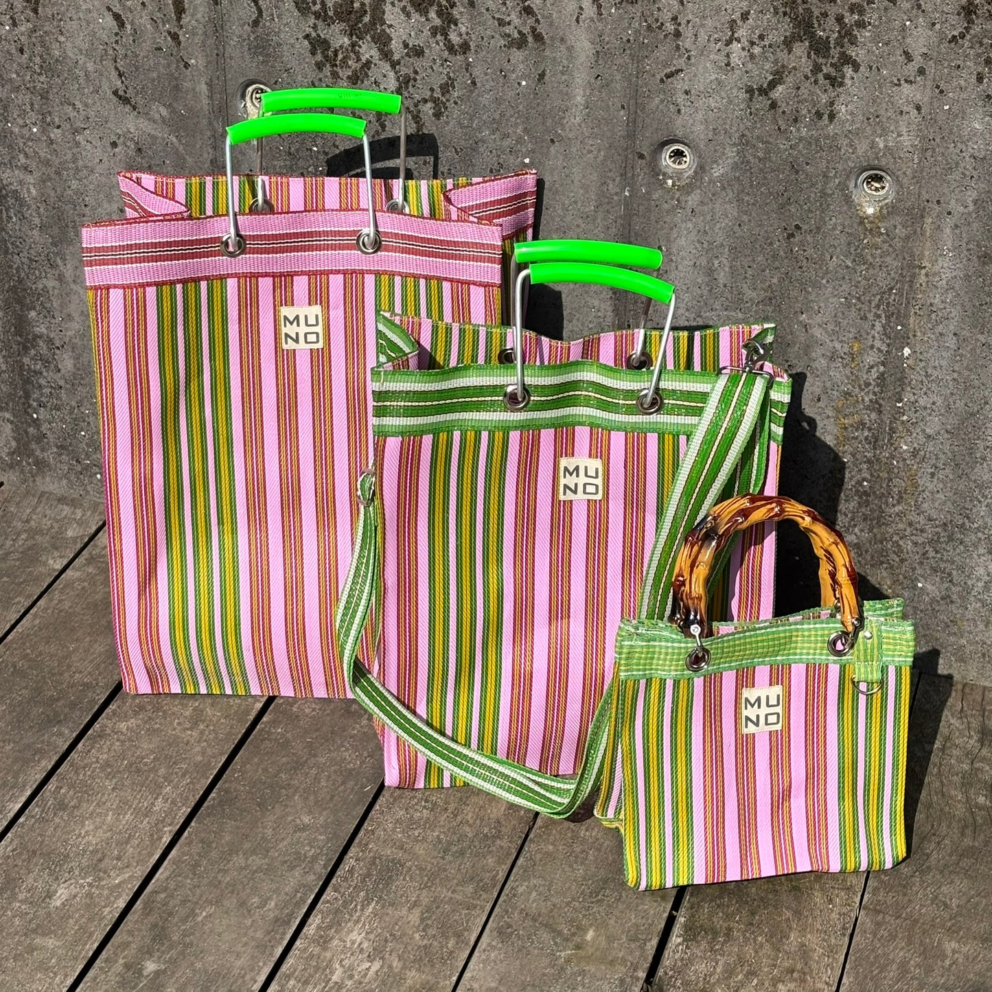 Recycled Nylon Tote Bag Lime Zest