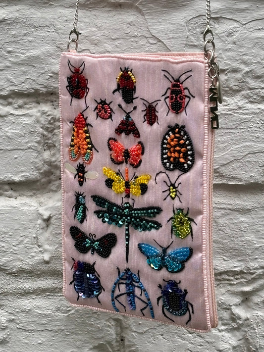 Bug Jewels Beaded Silk  Mini Bag