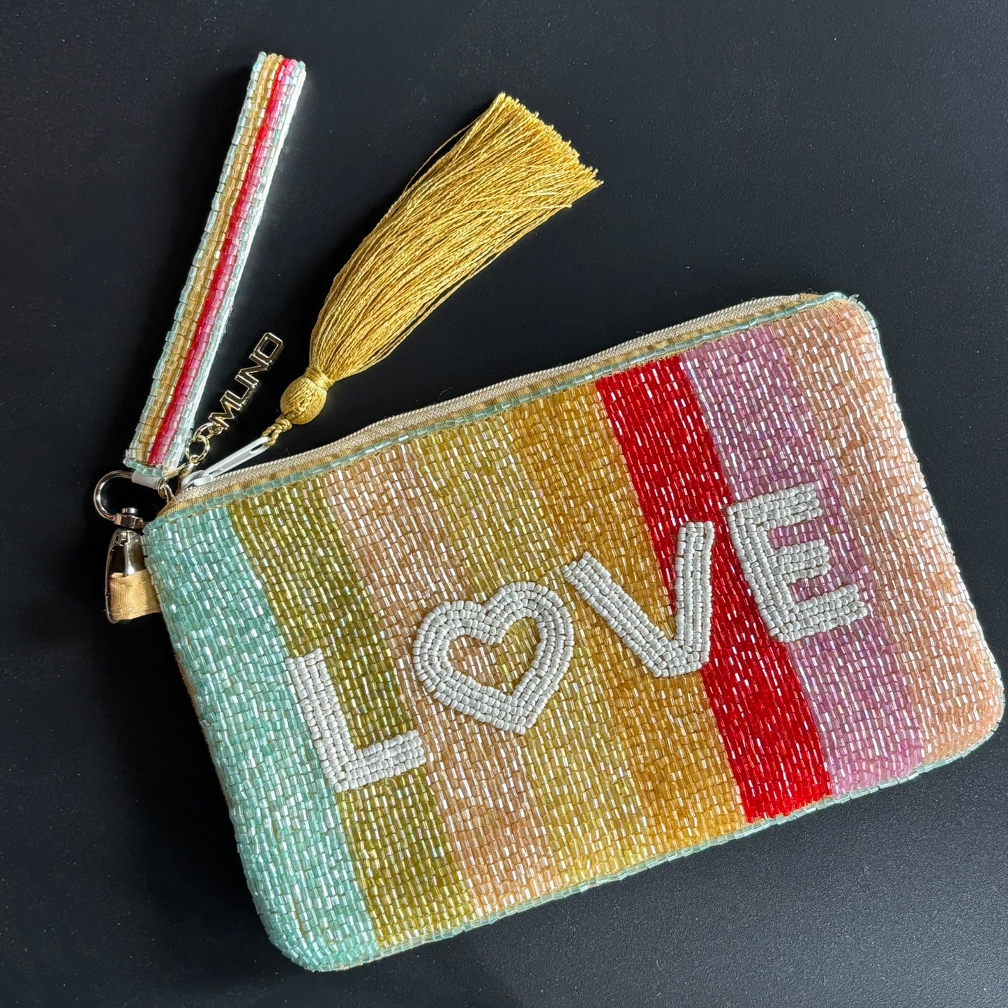 Beaded Love Pouch Medium