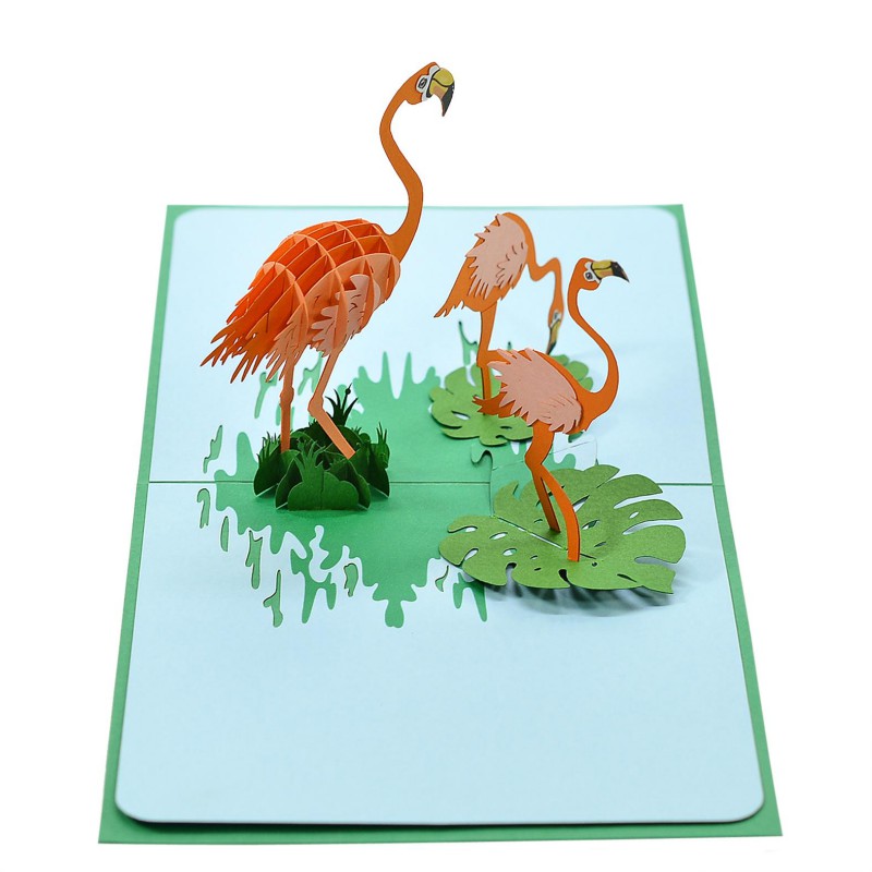 Carte Pop Up 3d Flamants Roses