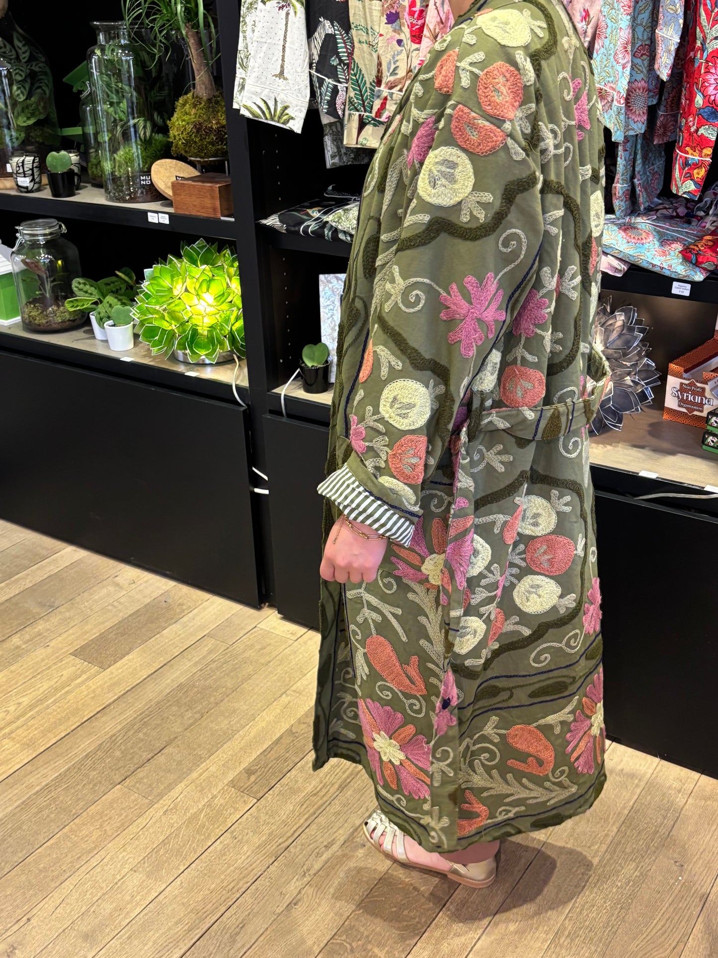 Handcrafted Kakhi Suzani Coat