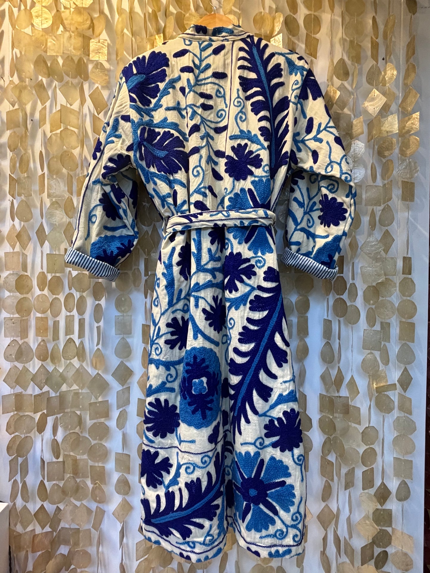 Handcrafted Blue Suzani Coat