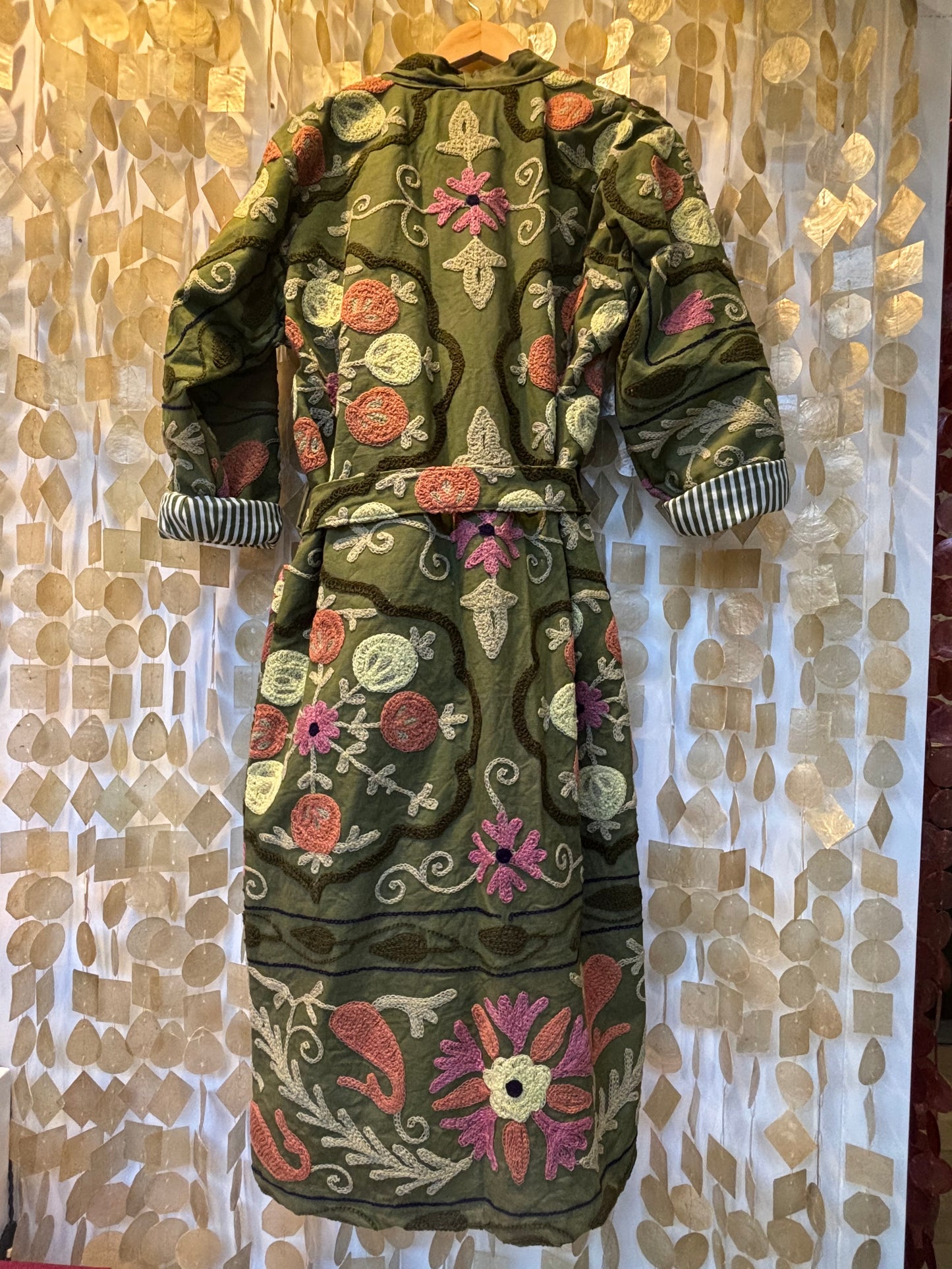 Handcrafted Kakhi Suzani Coat