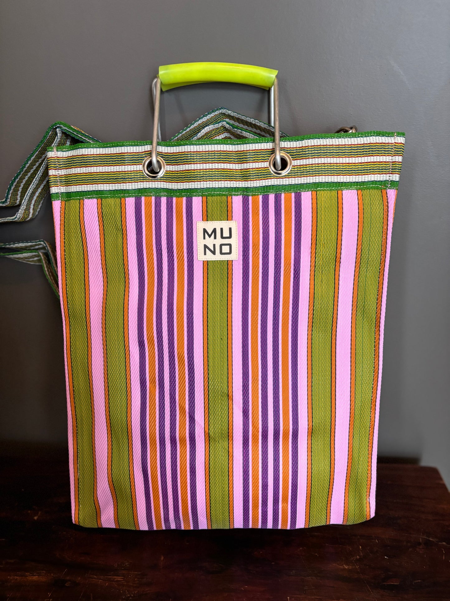 Recycled Nylon Tote Bag Lime Zest