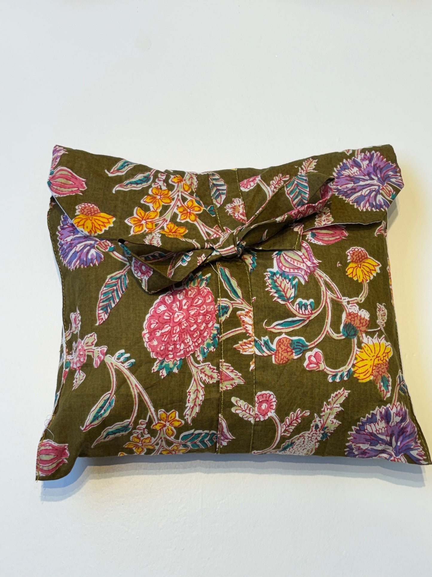 Kakhi Flowered Indian Cotton Pyjama Set