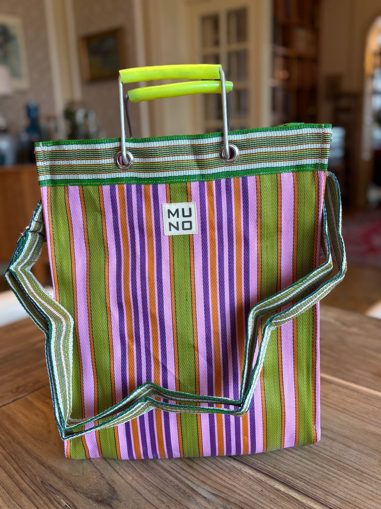 Recycled Nylon Tote Bag Lime Zest