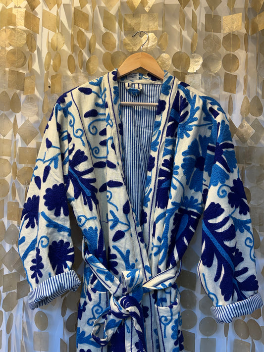 Handcrafted Blue Suzani Coat