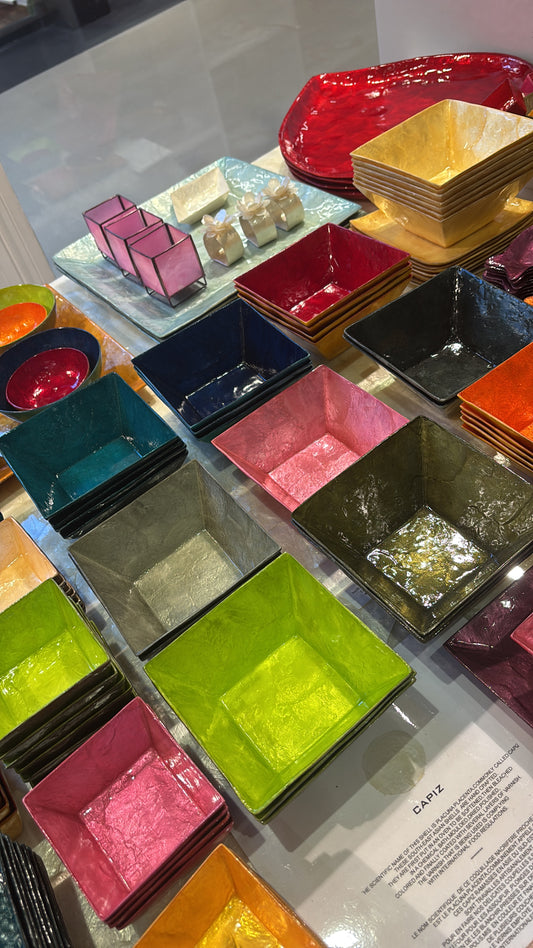 Decorative Capiz Shell Serving Small Square Bowls – Premium Handcrafted Collection