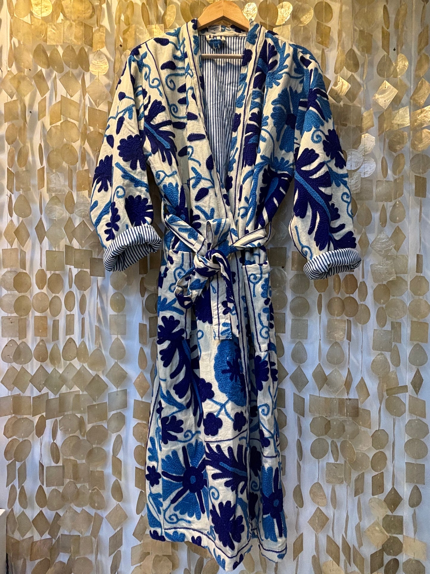 Handcrafted Blue Suzani Coat