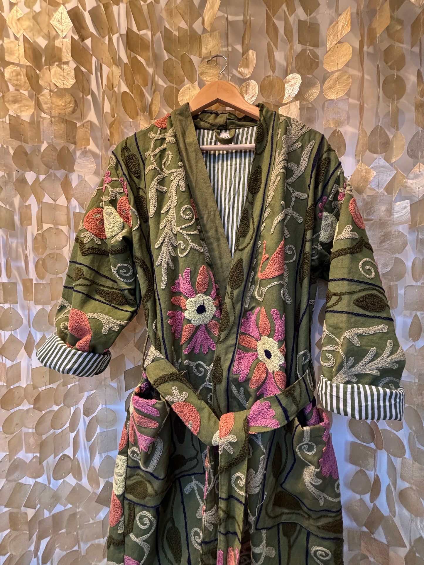 Handcrafted Kakhi Suzani Coat