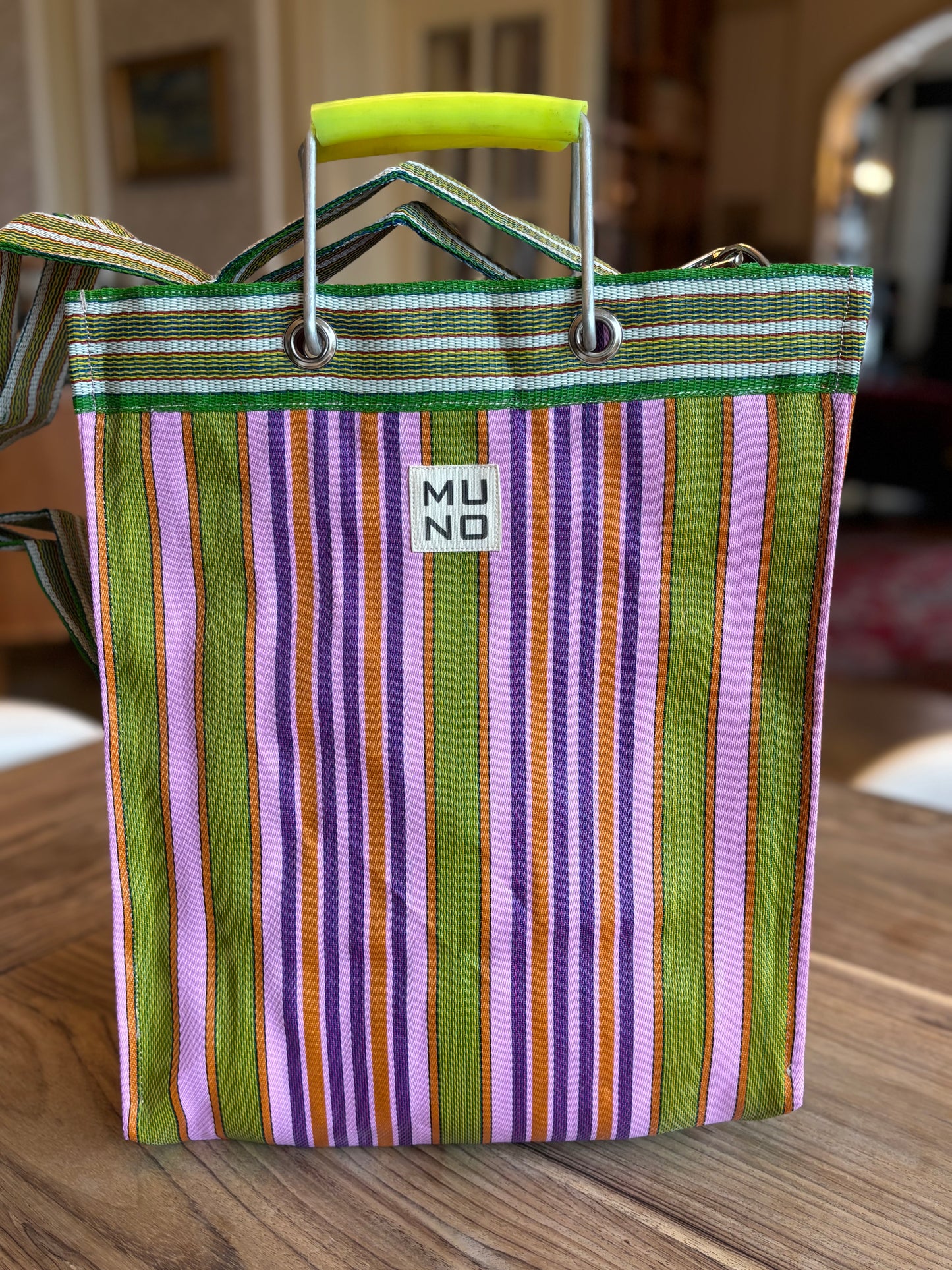 Recycled Nylon Tote Bag Lime Zest