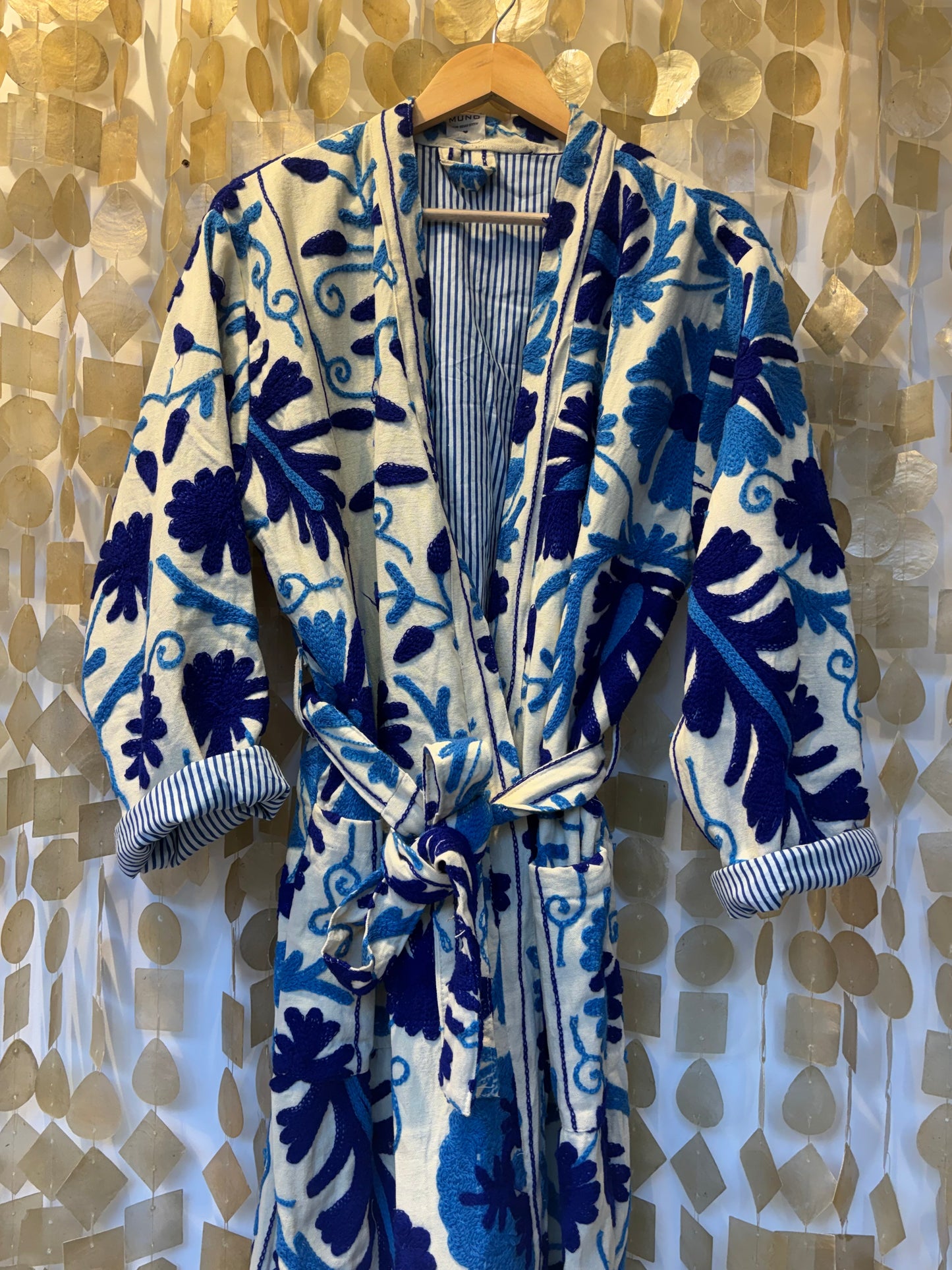 Handcrafted Blue Suzani Coat