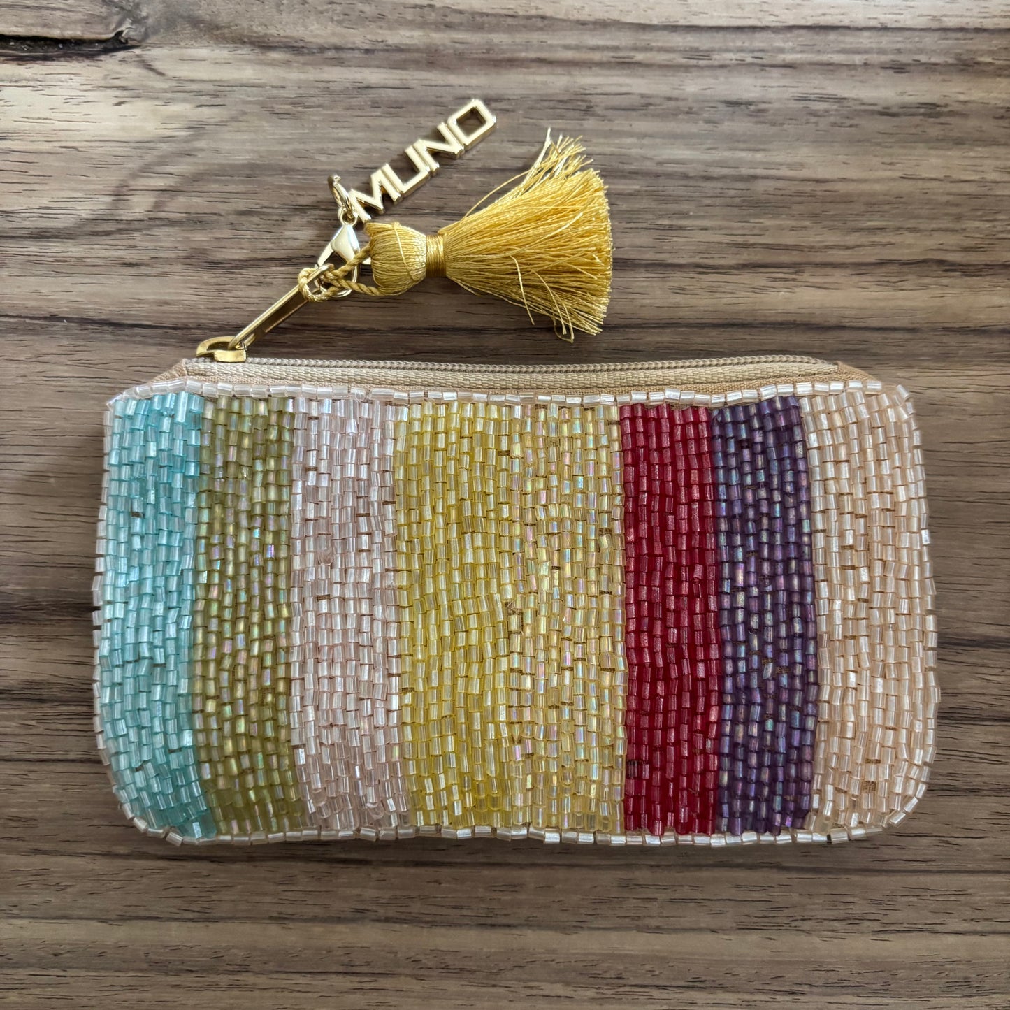 Handgemaakte kralen regenboog buidel * Cadeau *