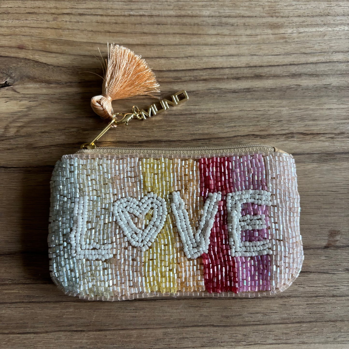 Handgemaakte kralen regenboog liefdesbuidel * Cadeau *
