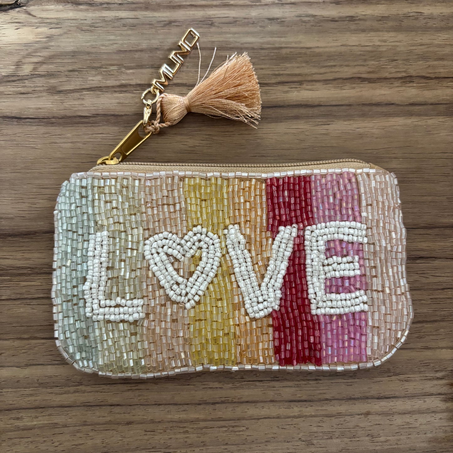 Handgemaakte kralen regenboog liefdesbuidel * Cadeau *