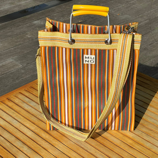 Recycled Nylon Tote Bag Sunset Stripe