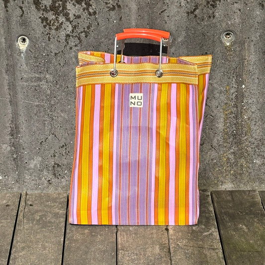 Recycled Nylon Striped Shopper – Citrus Candy