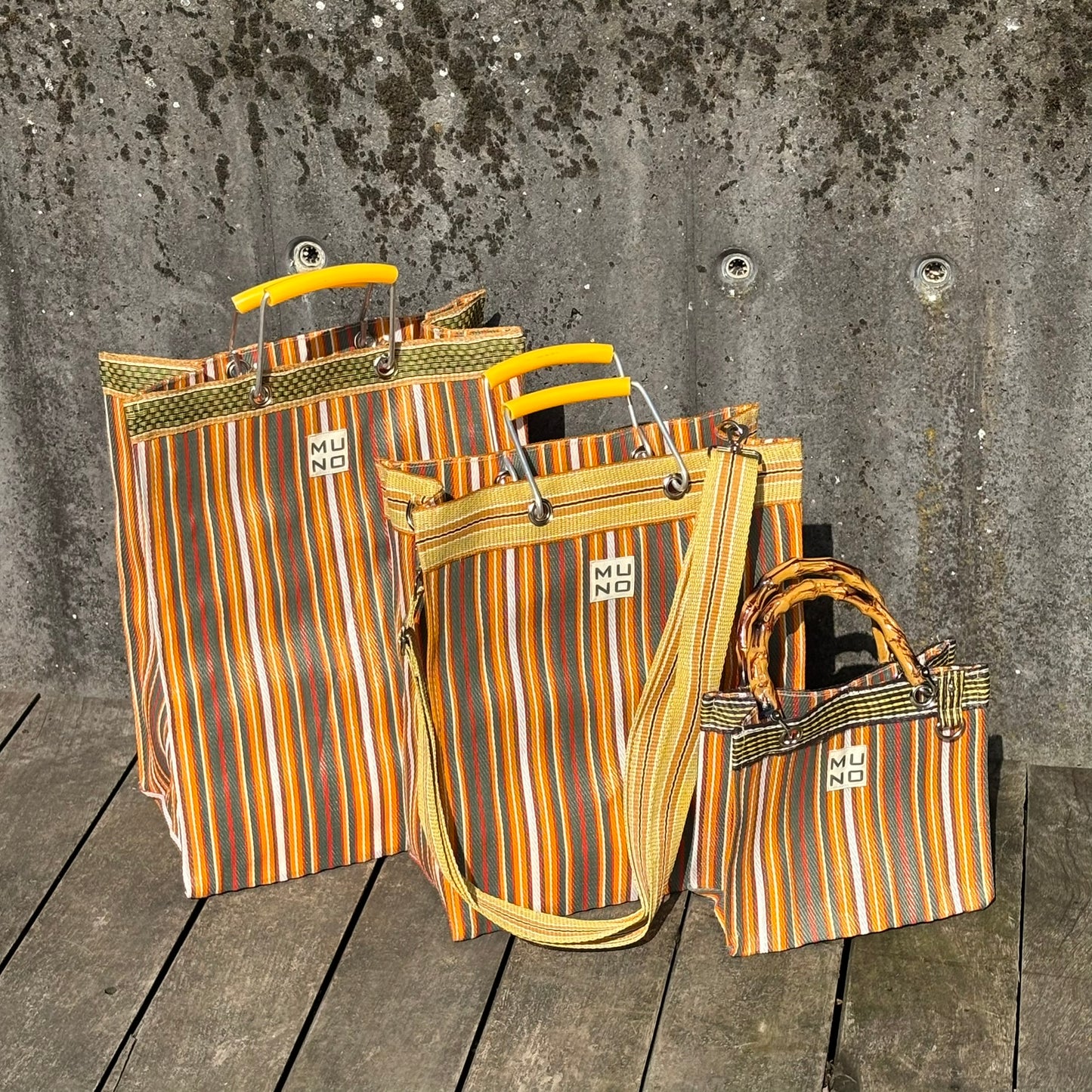 Recycled Nylon Tote Bag Sunset Stripe