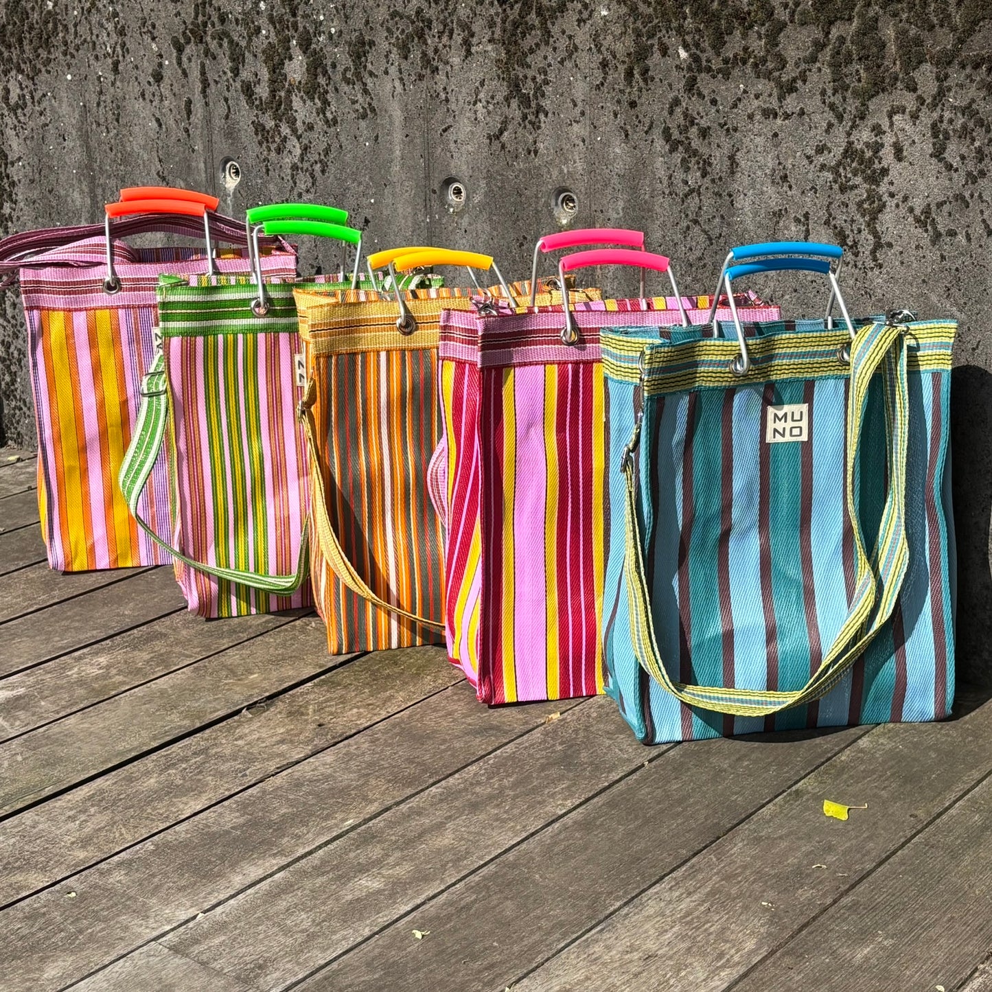 Recycled Nylon Tote Bag Sunset Stripe