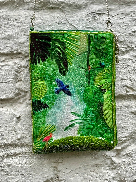 Jungle Dreams Beaded Silk  Mini Bag