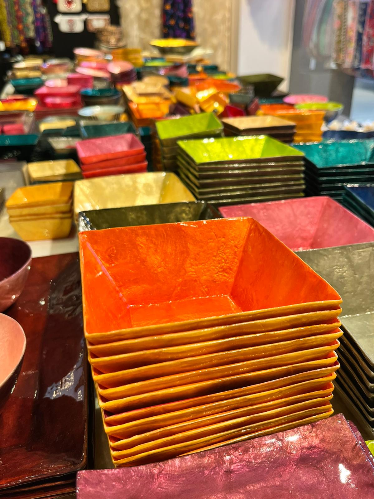 Decorative Capiz Shell Serving Large Square Bowls – Premium Handcrafted Collection